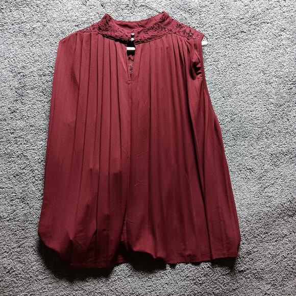 Cable & Gauge Lace Top Women’s Size XL Red Blouse Boho Romantic - Picture 4 of 5